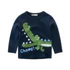 2022 Весенняя детская одежда, новая детская рубашка для мамы и ребенка, хлопковая футболка с длинными рукавами в стиле динозавра для мальчиков