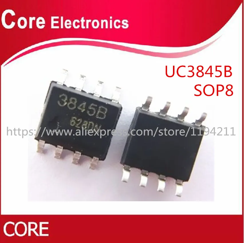 100 шт. UC3845 UC3845B 3845B UC3845BDR2G SOP 8|Интегральные схемы| |
