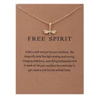 Открытка с надписью Free Spirit ожерелья в форме стрекозы, подвеска, женские Украшения, лучшие подарки