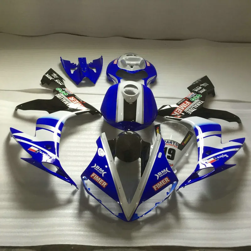 Пресс форма обтекателя комплект для YAMAHA YZFR1 04 05 06 YZF R1 YZF1000 2004 2005 2006 ABS белый синий