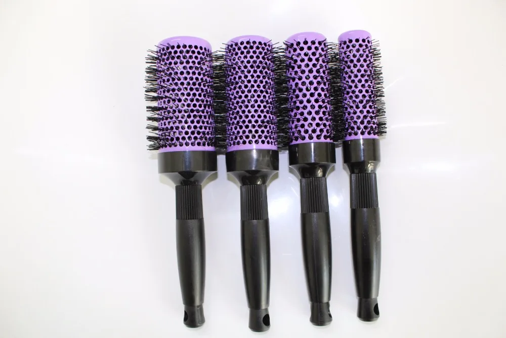 

Ionic hair brush set, 4 piece lot round hair brush with Ceramic coated barrel, heat-resistant hair curling brush use with blower