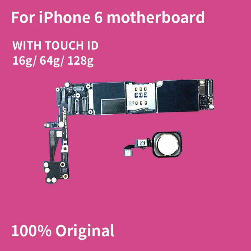 Материнская плата для iPhone 6 с Touch ID 16 Гб/64 Гб/128 ГБ ROM оригинальная разблокированная