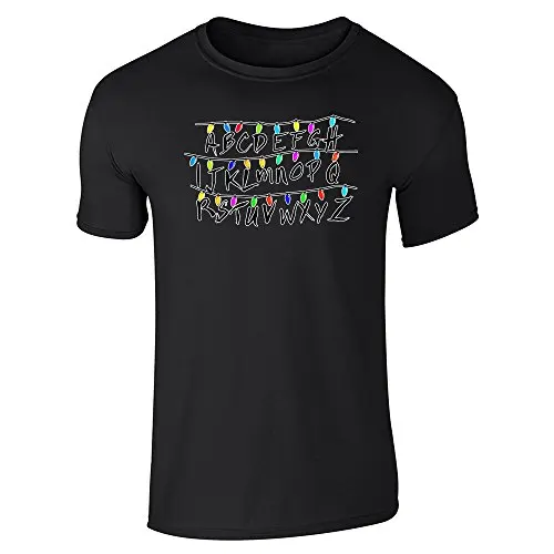 2018fashion hot sell Christmas Lights Alphabet From Stranger Things Short Sleeve T-Shirt 100% cotton casual tops tee cubs jersey | Мужская