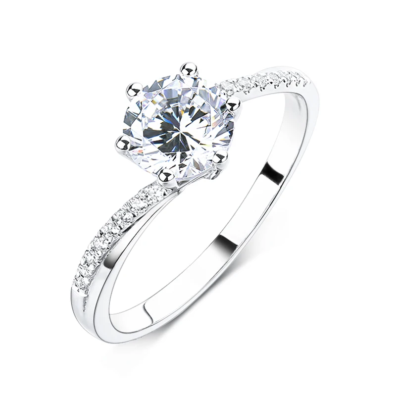 Кольцо из серебра 925 пробы с фианитом 6 5 мм|ring ring|ring engagementring |