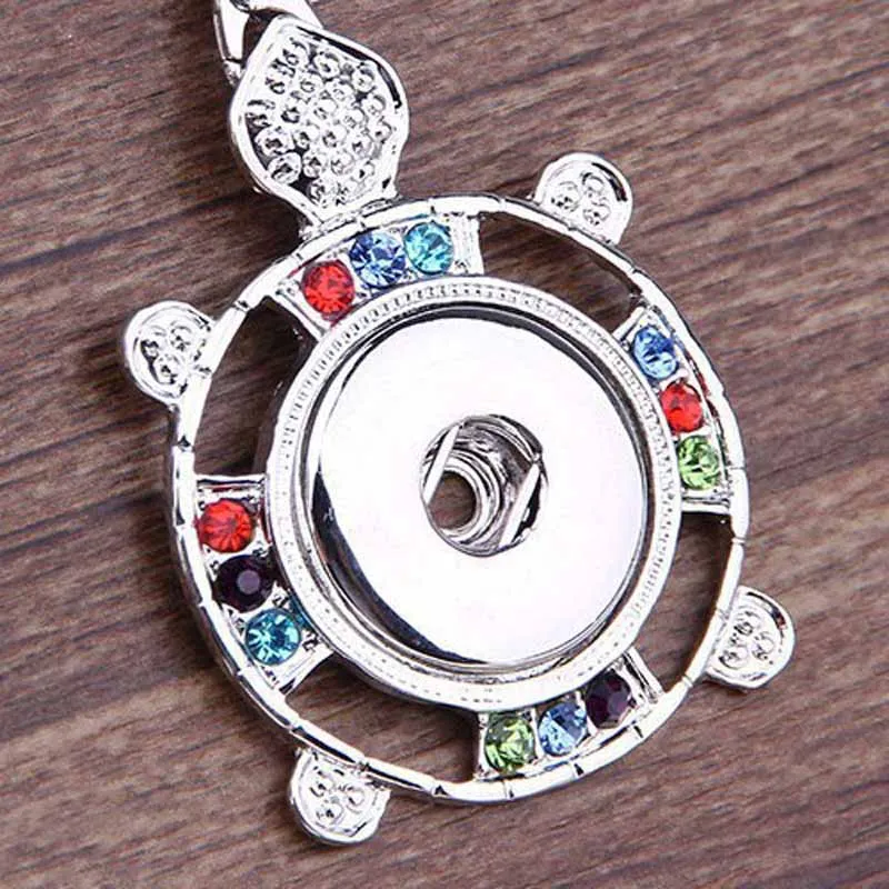 

Hot Sale 164 Tortoise Snap Button Pendant Necklace Fit 18mm Buttons For Women Charm Fashion Interchangeable jewelry