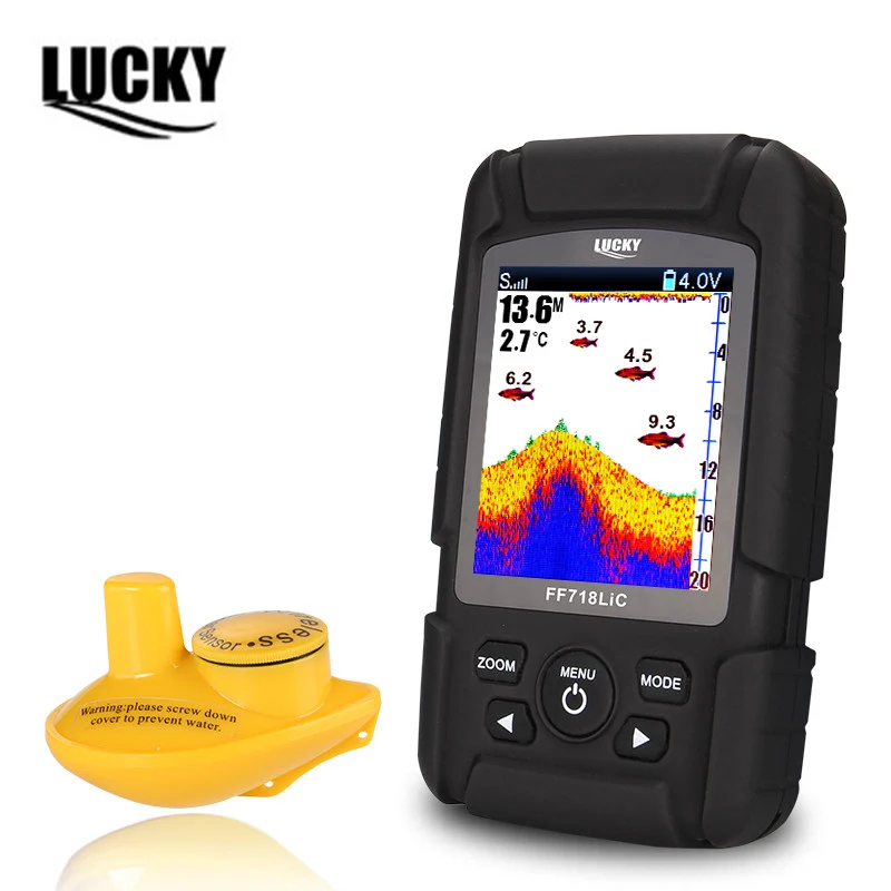 FF718Lic W LUCKY рыболокатор с цветным экраном беспроводной перезаряжаемый аккумулятор