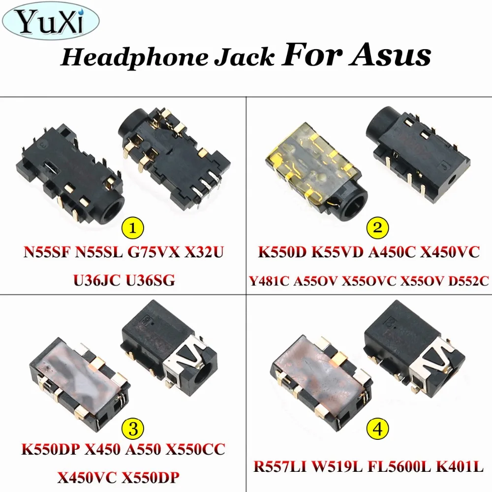 8 контактный разъем для наушников YuXi 6 3 5 мм внешний Asus 55SF N55SL G75VX K550D K550DP X450 A550