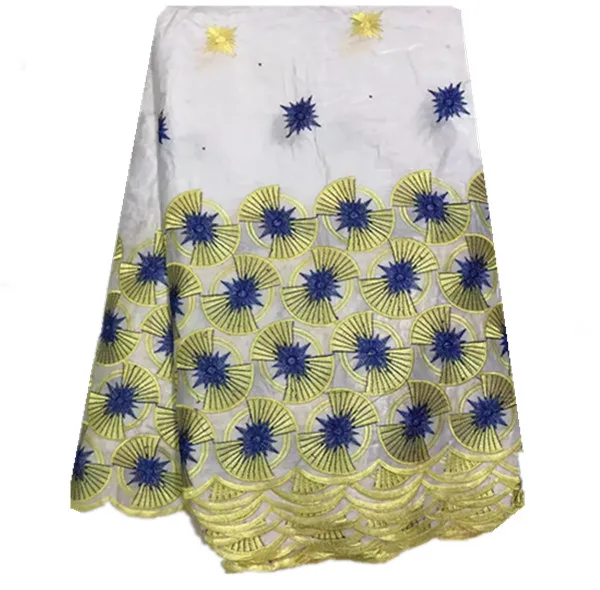 AP33 Sky blue Free Shipping (5yards/pc) 2017 High Quality African Jacquard Cotton Fabric Embroidered Bazin Lace for party dress | Дом и сад