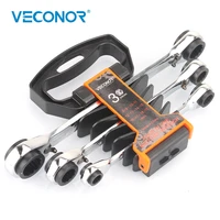 3pcs ratchet wrench spanner set wrench of key 72t ratcheting key wrench mirror polish a set of reversible multi tool rack packed