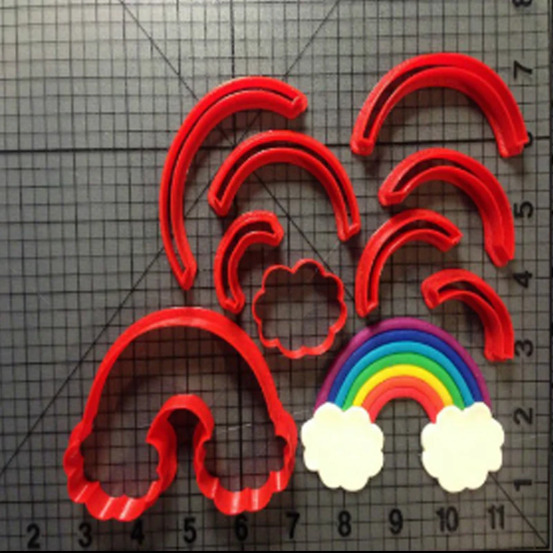Индивидуальный заказ 3D печатных для нарезки печенья в виде радуги и облаков Fondant