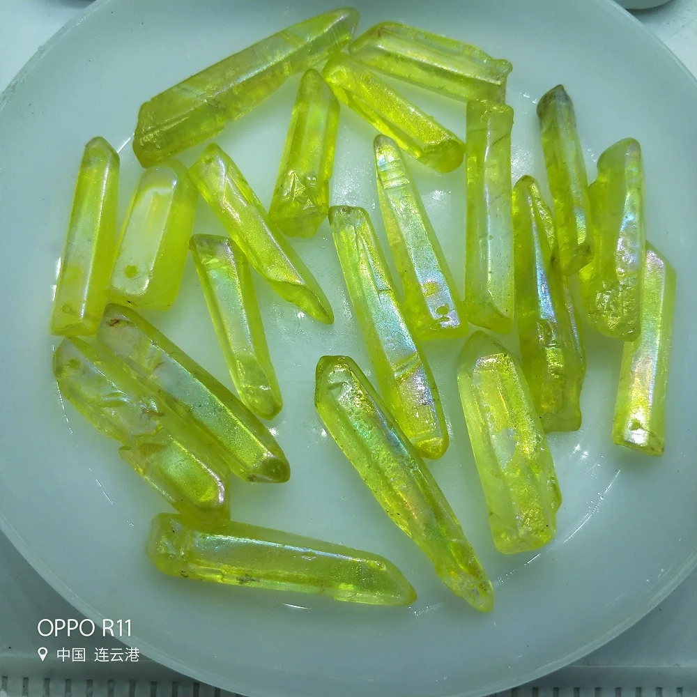 Ангел Аура титановый кварц кристалл палочка ТОЧКА натуральный камень
