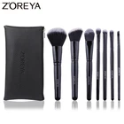 Бренд Zoreya, черные Угловые румяна, безжалостные кисти для макияжа, Удобная синтетическая пудра, тени для век, консилер, 7 шт., косметический набор