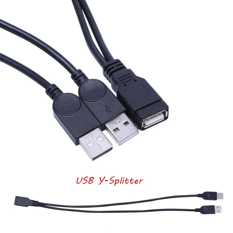 USB 2 0 двойной сплиттер кабель 1 Женский до мужской удлинитель питания Y