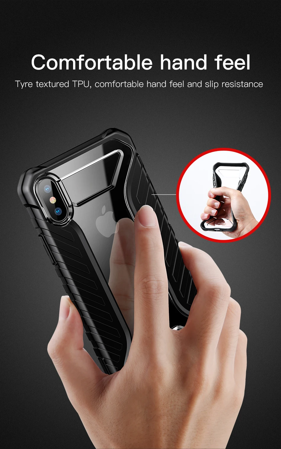 Чехол Baseus с текстурой шин для iPhone Xs Max, Xr, X, S, R, Xsmax, прочный защитный мягкий силиконовый чехол для iPhone, Max