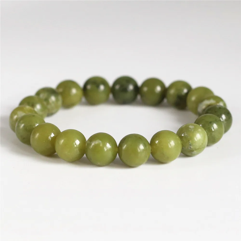 

Natural Green Fruit Stone 10mm Beads Strand Men Bracelets For Women Homme Femme Wholesale Jewelry 20pcs/lot Fast Shipping