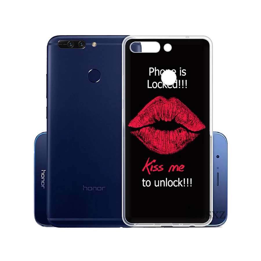 Мягкий ТПУ чехол для телефона Kiss Me губная помада с румянами huawei Honor 6A 7A 7X 7C 8X 8 9 10 Lite
