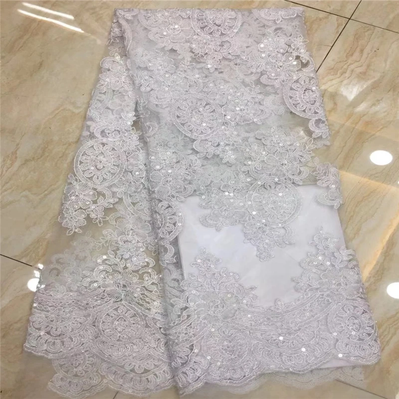 VILLIEA High Quality African Lace Fabric Latest Gold Color Mesh Nigerian Guipure With Sequins | Дом и сад