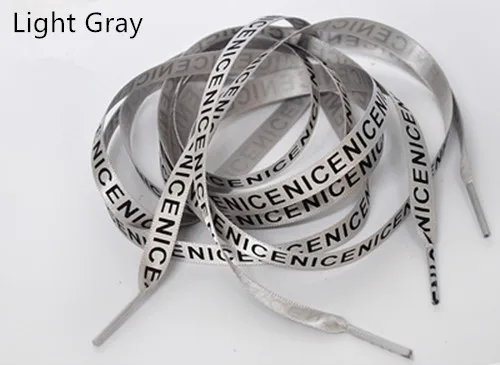 Gray Высокое качество детская одежда на рост 80, 100/120/140 см красивыми принтами со словами принтованные шнурки 1 см Ширина Для женщин Для мужчин красочные кожаная Спортивная повседневная обувь на шнурках - Цвет: Gray