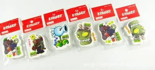 Plants vs Zombies Pencil Eraser For Kid Cute Cartoon Rubber Educational School Student Promotional Gift Stationary|pencil graphite|pencil