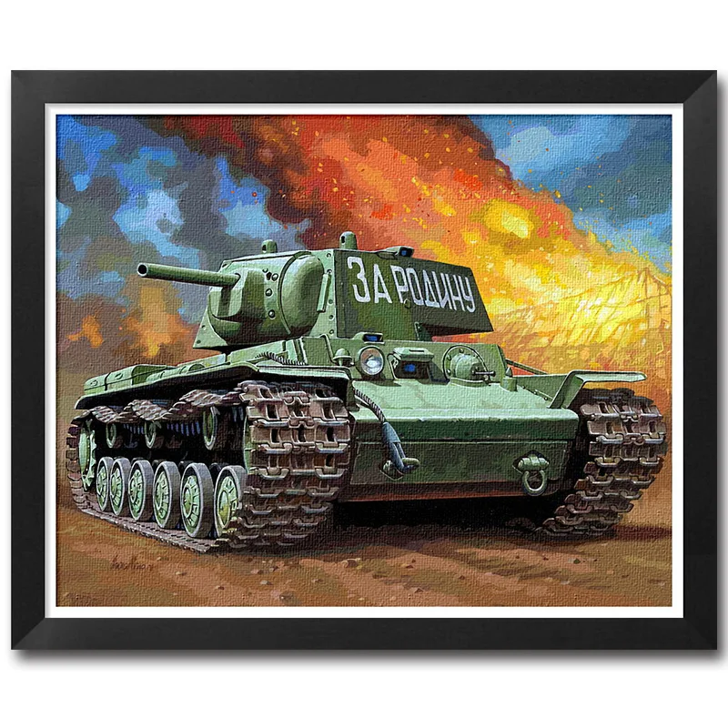 МаХуаФ-А1415 Рукописная цифровая картина по номерам "Мир Танков Второй Мировой войны" на холсте для домашнего декора.