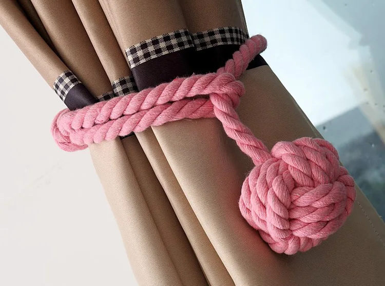 Плетеная занавеска из 100% хлопка с кисточками на спине веревка одним шариком 60 см