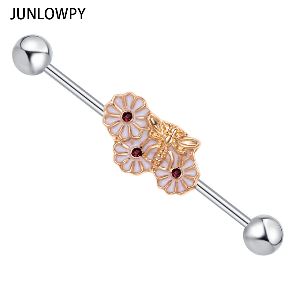 

JUNLOWPY оптовая продажа Промышленные Штанги из нержавеющей стали длинные ушные штанги пирсинг для пупка женские ювелирные изделия для тела 20 ...