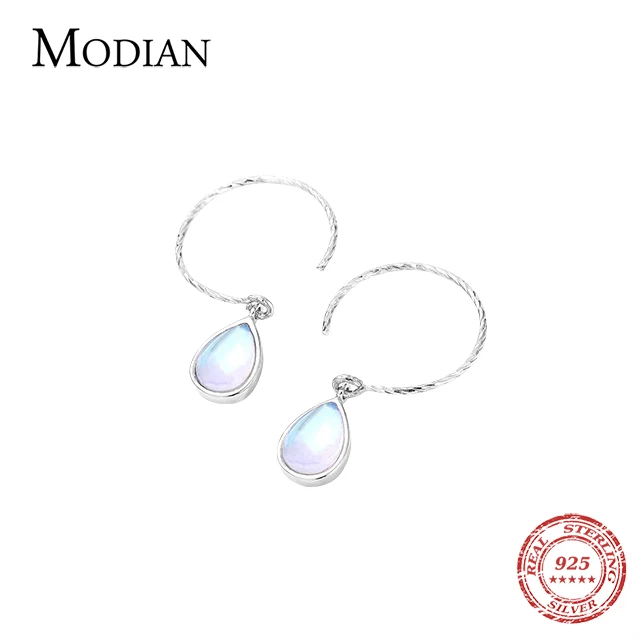Modian 100% Настоящее серебро 925 пробы капли воды красочные хрустальные Висячие