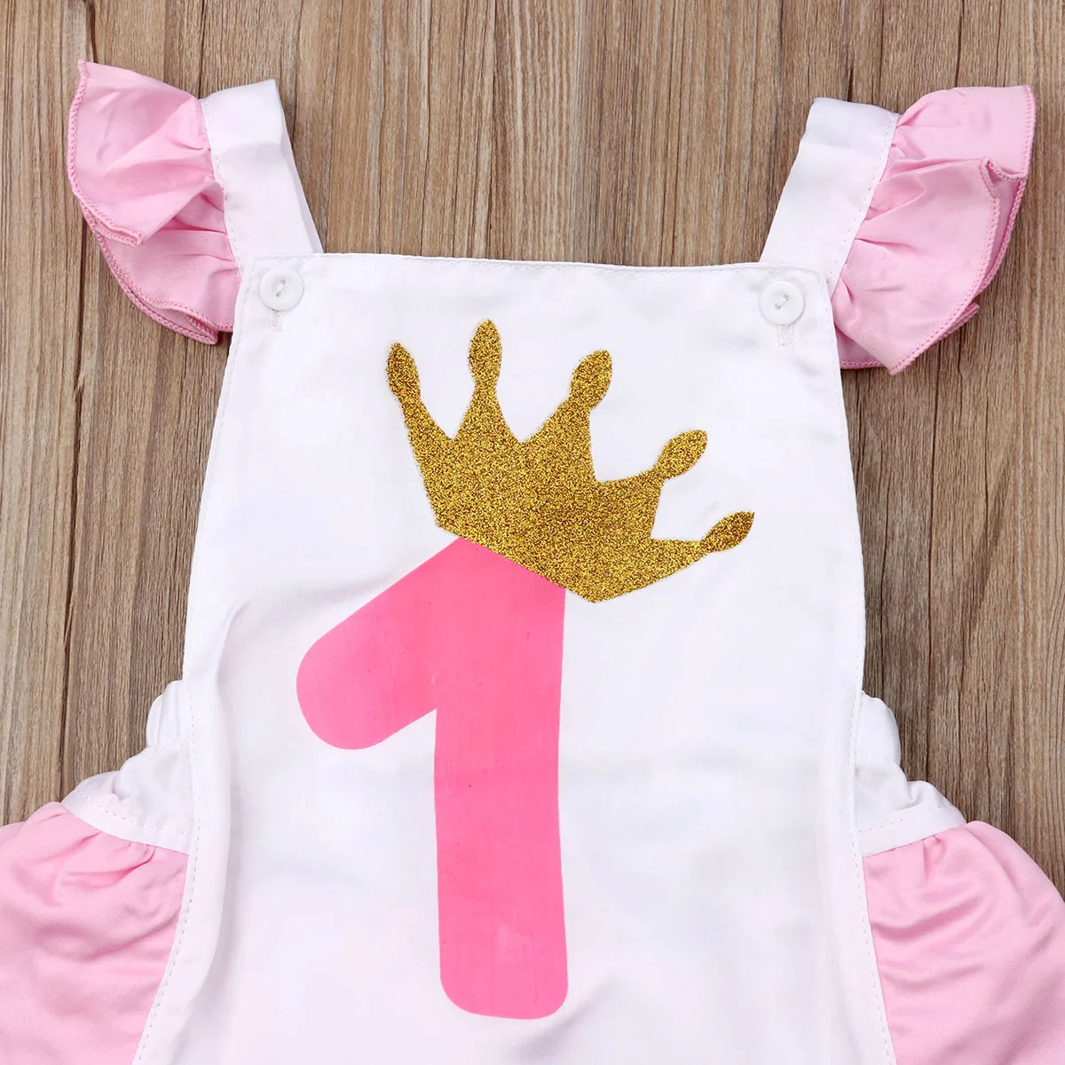 Комбинезон детский с оборками на 1 день рождения для девочек лето 2019 | Детская