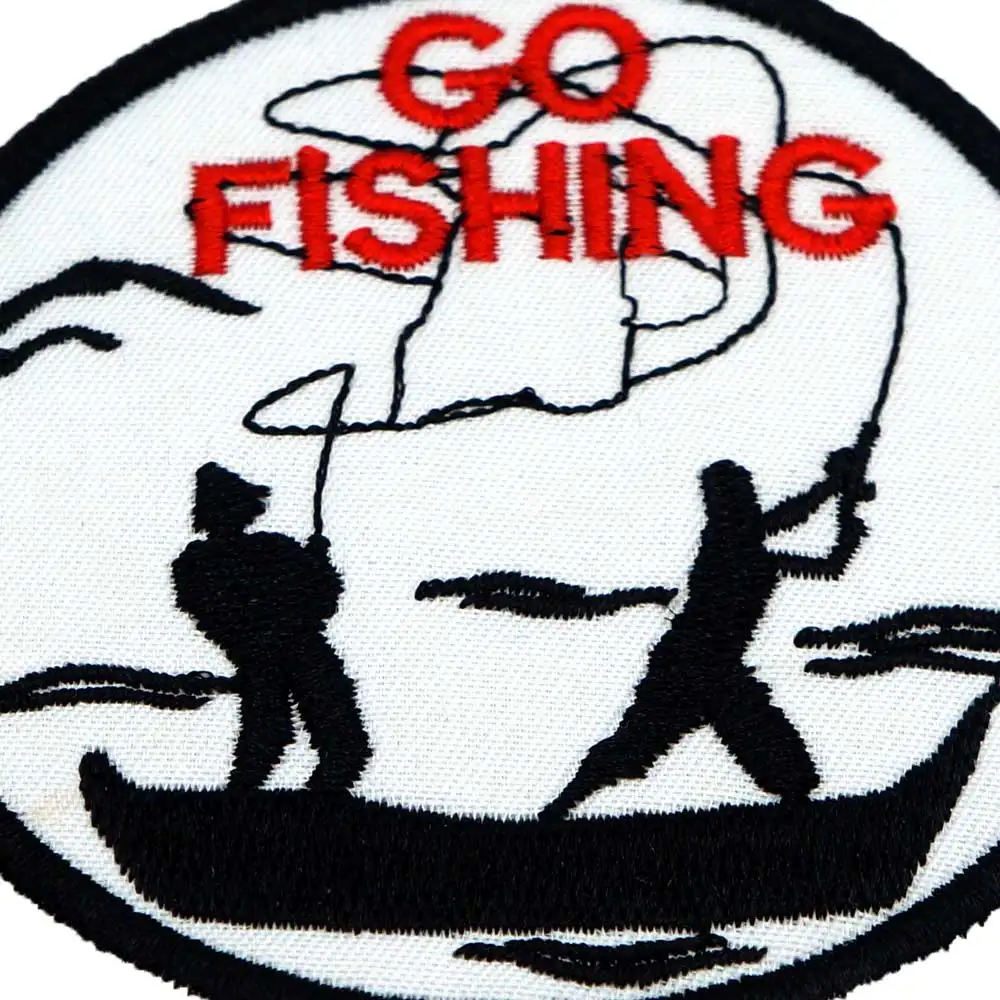 GO FISHING патч вышитая аппликация, этикетка для шитья панк байкерские нашивки одежда наклейки аксессуары для одежды значок