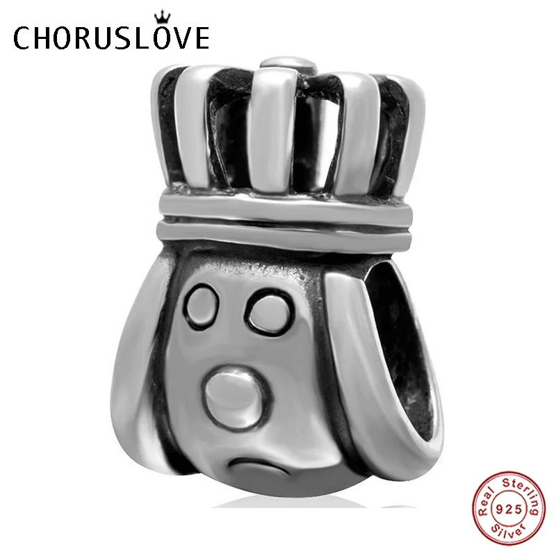 Choruslove King Head Charm бусины из стерлингового серебра 925 Подходит для Pandora Charms DIY