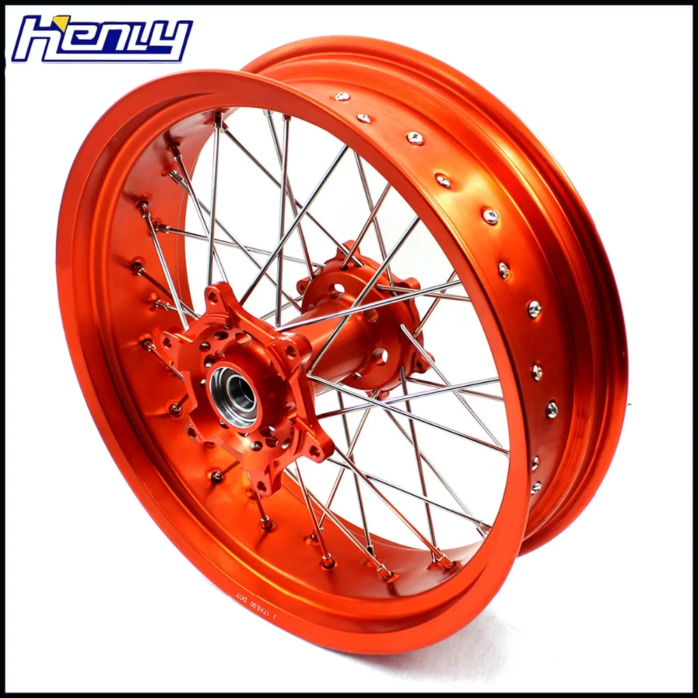 3,5/4,25* 17in моторный крест спицевые колеса Supermotard обод Набор для KTM SX SXF XC XCW 125-350-530cc 2003- концентратор