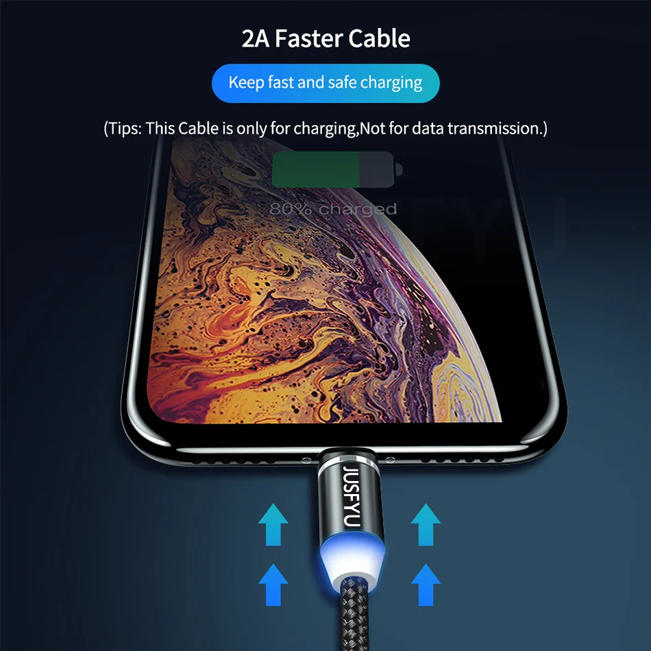 Магнитный кабель 1 м 2 4 А быстрая зарядка USB Type C зарядное устройство магнитный
