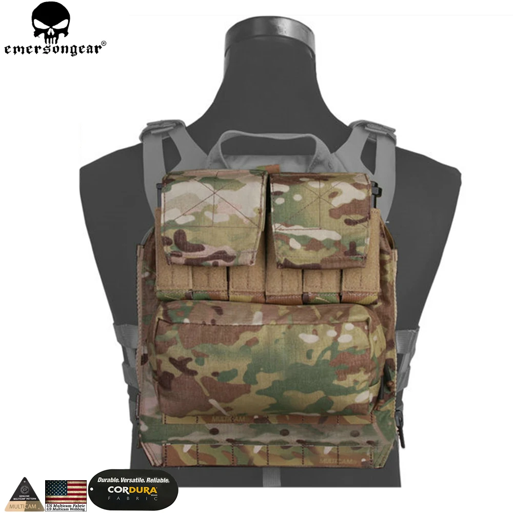 EMERSONGEAR Back Pack Zip on Panel For AVS JPC 2.0 CPC Vest Hunting Airsoft Paintball Combat Backpack Multicam Black  EM9286