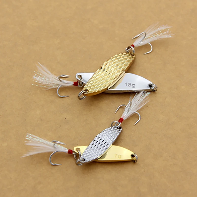 1pcs Metal Spinner Spoon Fishing Lure 7g 9g 15g sinking Artificial Bait Sequins Tackle Hard Bass Pike Culter perch | Спорт и