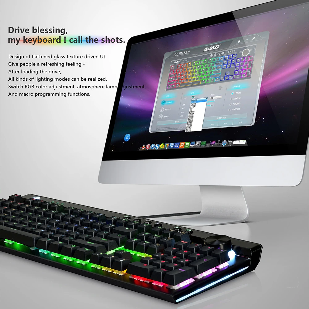 Ajazz AK45 Проводная Механическая клавиатура с 111 клавишами USB3.0 RGB подсветка
