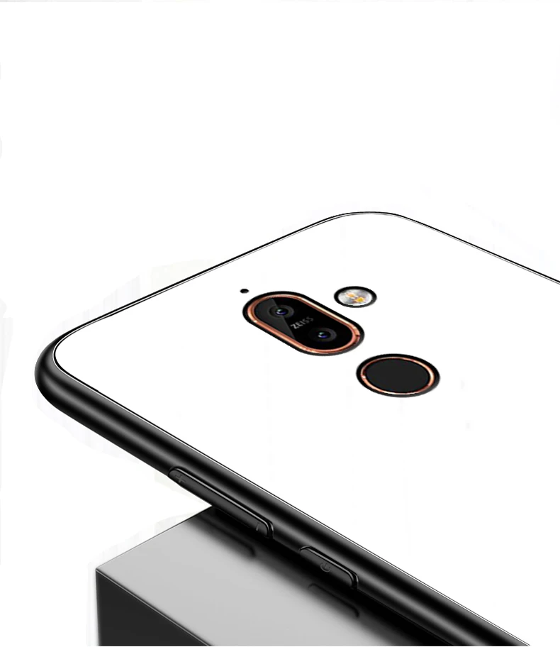 Стеклянный чехол для Nokia 7 Plus/X7 силиконовый чехол из ТПУ+ черная стеклянная крышка аксессуар на Nokia 7,1 Plus Coque для Nokia 8,1 Fundas
