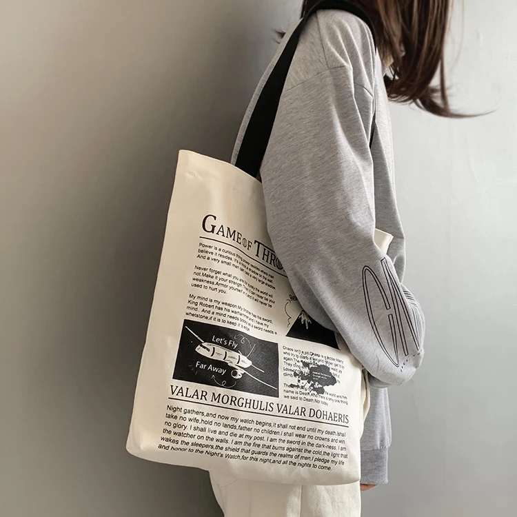 Модные женские мягкие холщовые сумки на молнии с буквенным принтом повседневные