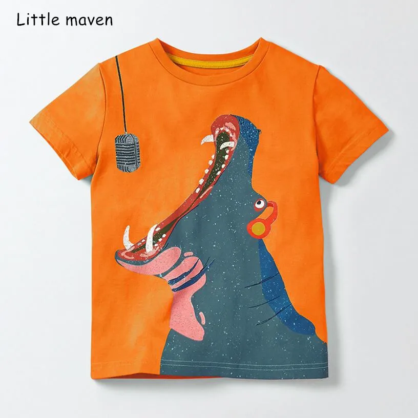 Little maven/детская одежда летняя для маленьких мальчиков футболки с короткими