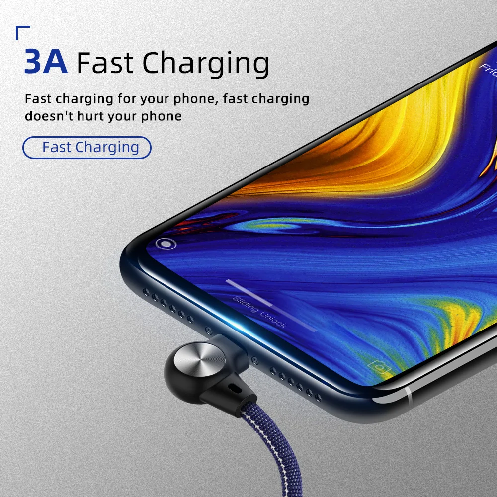 L-образный USB C Micro USB кабель 3A нейлон Быстрая зарядка USB кабель для передачи данных для huawei samsung Xiaomi Redmi мобильный телефон usb зарядный шнур