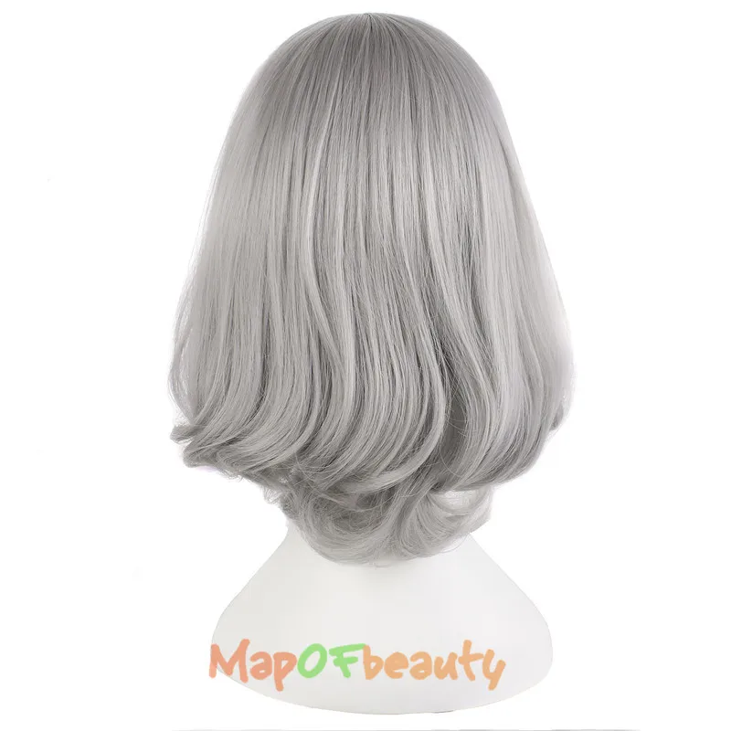 MapofBeauty женские короткие парики Кудрявые Серебристые серые касплей аниме Honebami