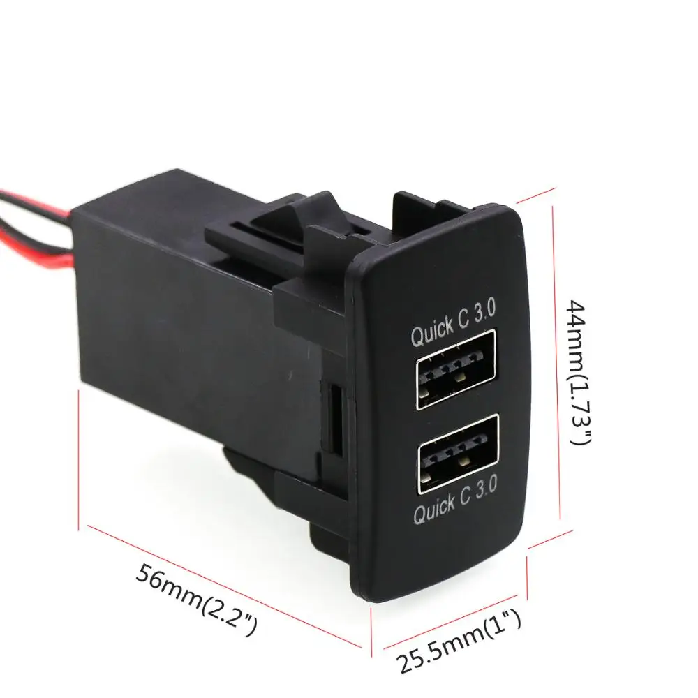 Автомобильное зарядное устройство с двойным USB интерфейсом QC3.0 для Honda Civic Spirior CRV