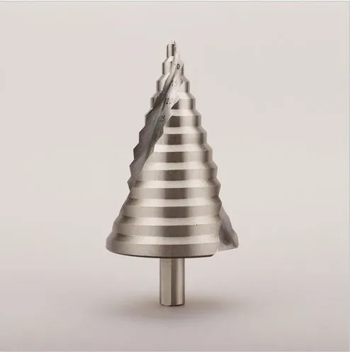 

Free shipping 6-60mm high speed steel spiral groove stepped drill triangle handle pagoda drill hole reaming tool