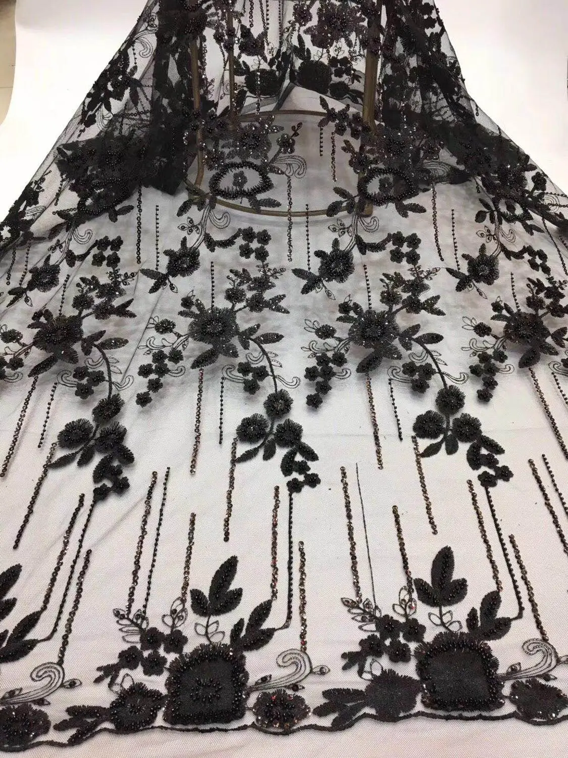 2018 Высококачественная африканская кружевная ткань Чистая Белая французская