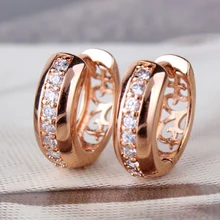 Модные брендовые серьги Huggie из розового золота для женщин кольца