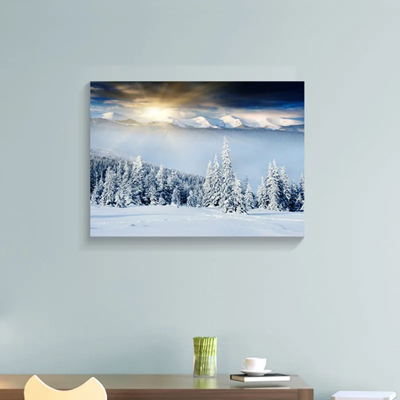 Ручной работы Снежный пейзаж бескаркасные картины маслом скандинавские