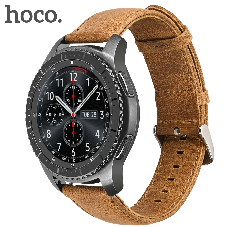HOCO 22 мм сменный ремешок из натуральной кожи для samsung gear S3 Смарт-часы, совместимые с gear S3 Frontier Galaxy Watch 46 мм