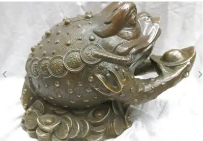 10&quot China brass carved copper Feng Shui Treasures fill the home Spittor StatuE | Дом и сад
