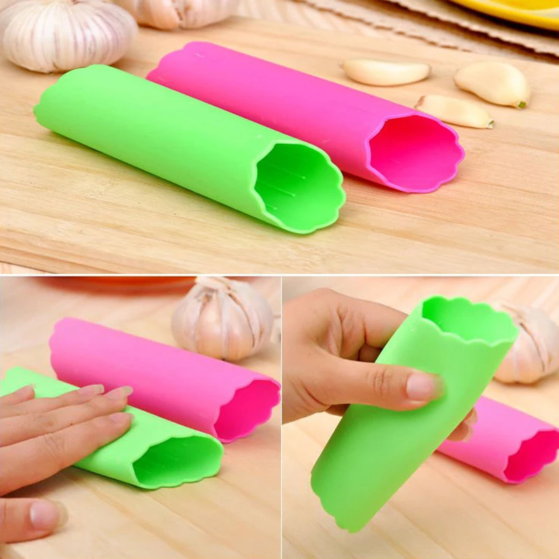 1 шт. волшебная креативная силиконовая Овощечистка для чеснока многоцветная