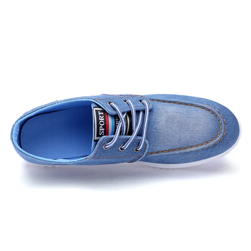 2018 New Men's Flats Summer Autumn Casual Breathable Blue Denim Shoes Mens Fashion Mesh Comfortable Lace-up Free Shipping | Обувь