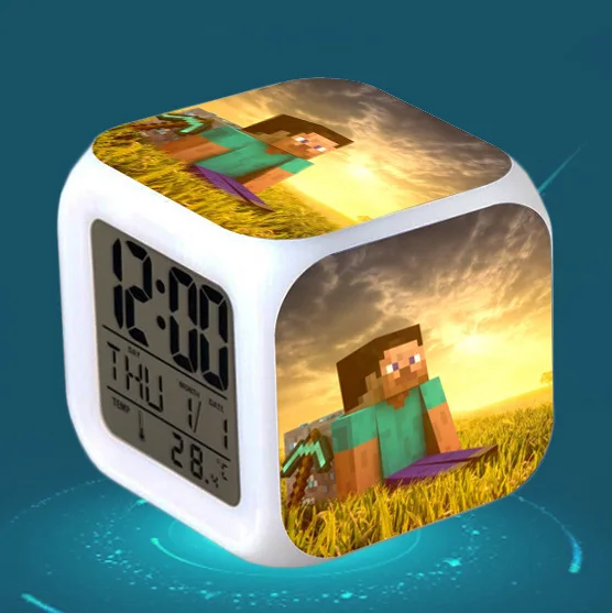 14 Новинка, сенсорный светильник, будильник Minecraft, светодиодный, мультяшная игра, фигурки, Звездные войны, Человек-паук, Бэтмен, Тор, игрушки, Coll - Цвет: 14